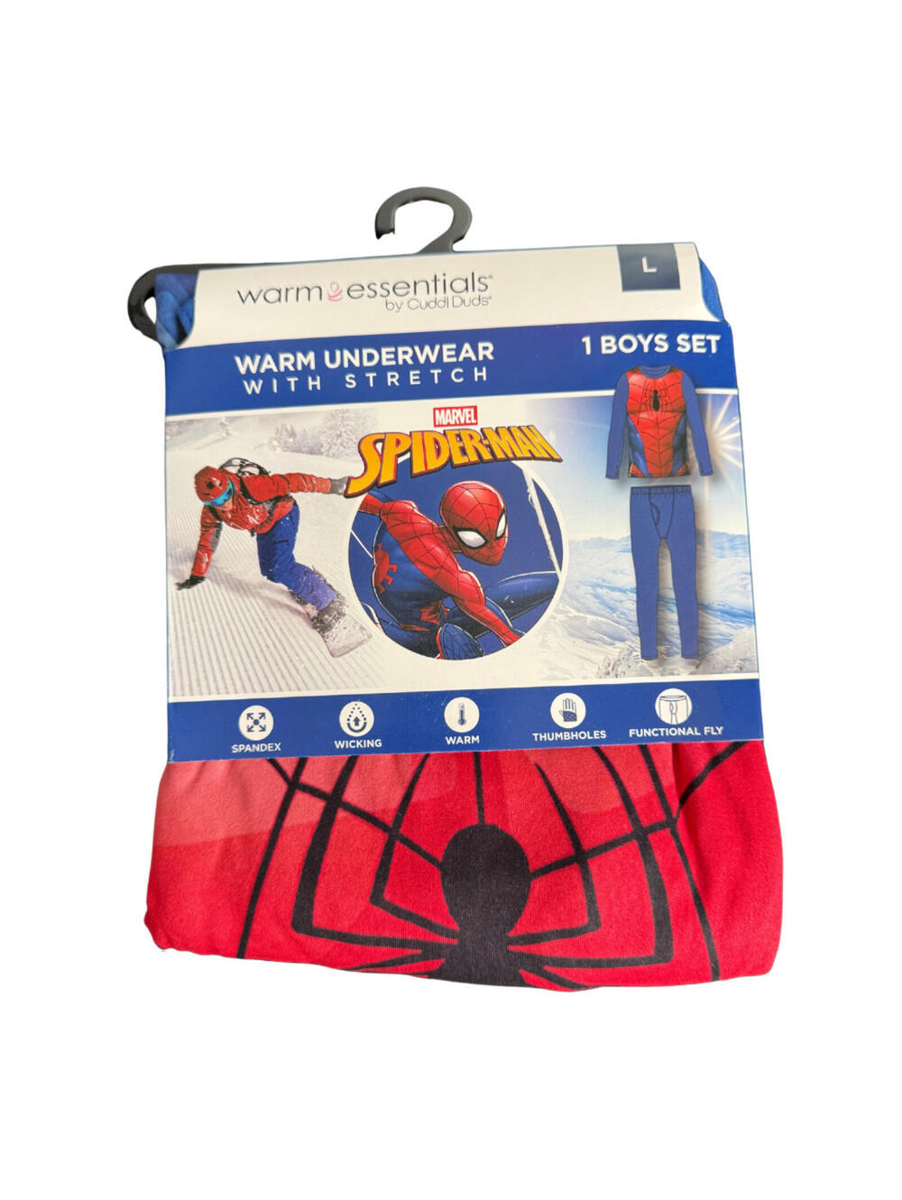 Warm Essentials Boys Spider‑Man Thermal Set –Size L (10-12) New